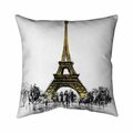 Begin Home Decor 26 x 26 in. Outline of Eiffel Tour-Double Sided Print Indoor Pillow 5541-2626-CI287